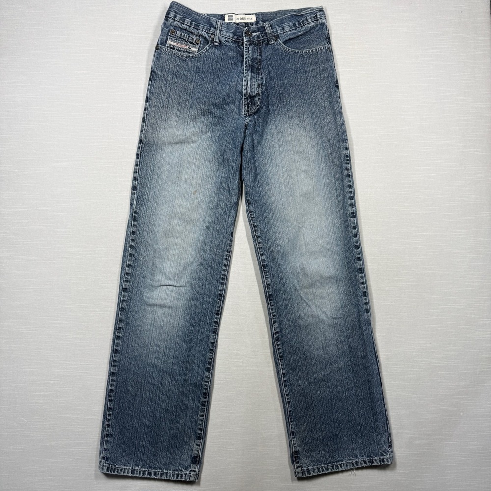 Paco Loose Fit Jeans 30X32 Blue Denim Fade Distressed Y2K